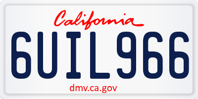 CA license plate 6UIL966