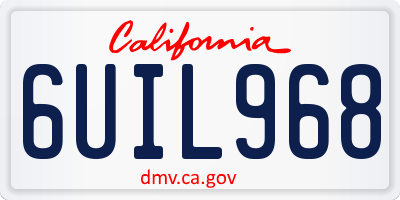 CA license plate 6UIL968