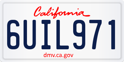 CA license plate 6UIL971
