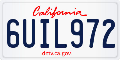 CA license plate 6UIL972