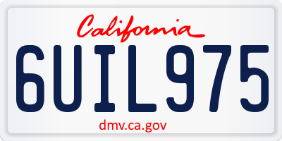 CA license plate 6UIL975