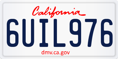 CA license plate 6UIL976