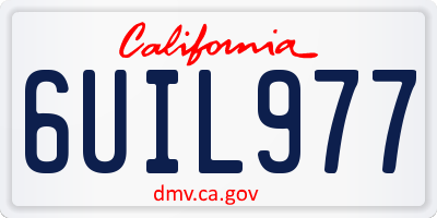 CA license plate 6UIL977