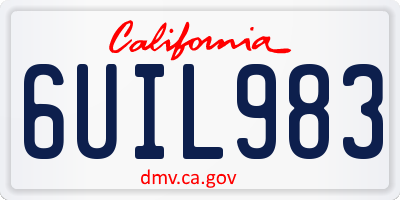 CA license plate 6UIL983