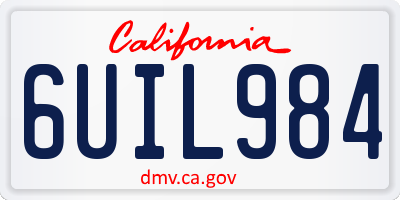 CA license plate 6UIL984