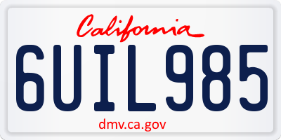 CA license plate 6UIL985