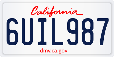 CA license plate 6UIL987