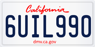 CA license plate 6UIL990