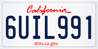 CA license plate 6UIL991