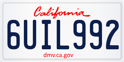 CA license plate 6UIL992