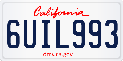 CA license plate 6UIL993