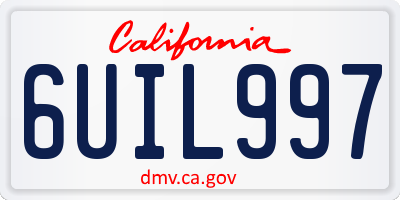 CA license plate 6UIL997