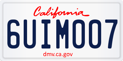 CA license plate 6UIM007