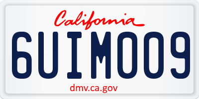 CA license plate 6UIM009