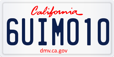 CA license plate 6UIM010