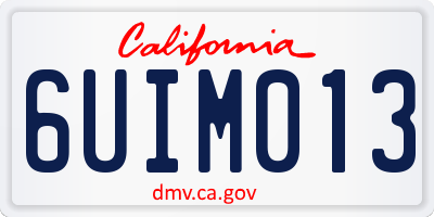 CA license plate 6UIM013
