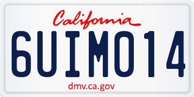 CA license plate 6UIM014