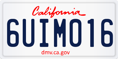 CA license plate 6UIM016