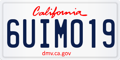 CA license plate 6UIM019