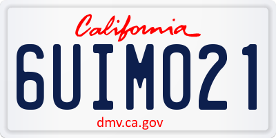 CA license plate 6UIM021