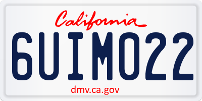 CA license plate 6UIM022