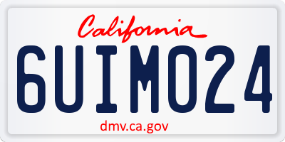 CA license plate 6UIM024
