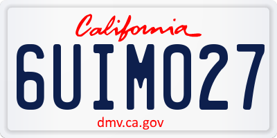CA license plate 6UIM027