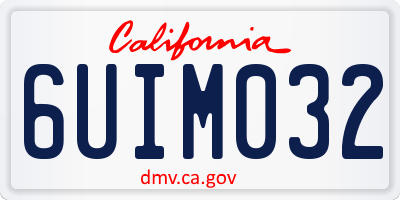 CA license plate 6UIM032