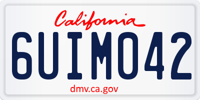 CA license plate 6UIM042