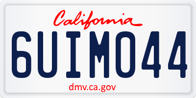 CA license plate 6UIM044