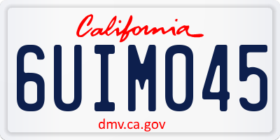 CA license plate 6UIM045