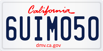 CA license plate 6UIM050