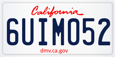 CA license plate 6UIM052