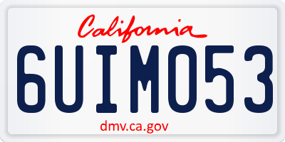 CA license plate 6UIM053