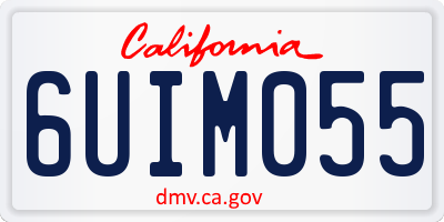 CA license plate 6UIM055