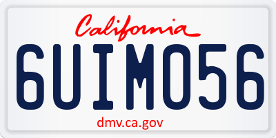 CA license plate 6UIM056