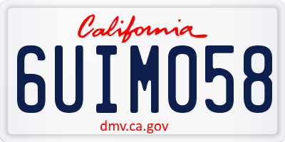 CA license plate 6UIM058
