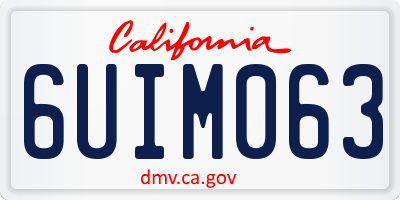 CA license plate 6UIM063