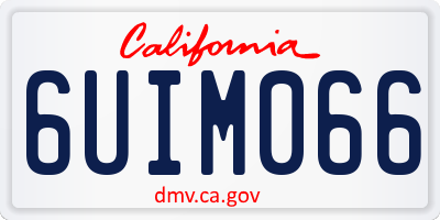 CA license plate 6UIM066