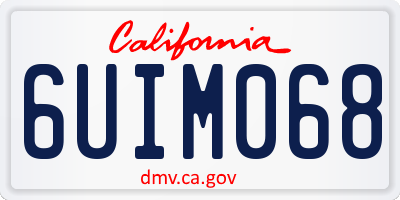 CA license plate 6UIM068
