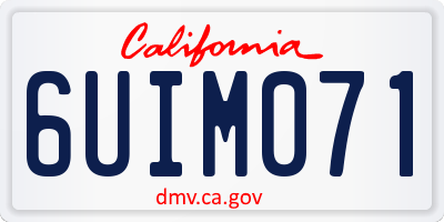 CA license plate 6UIM071