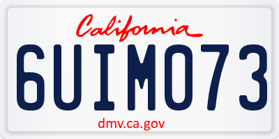 CA license plate 6UIM073
