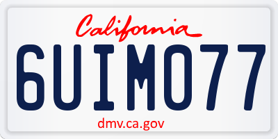 CA license plate 6UIM077