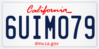 CA license plate 6UIM079