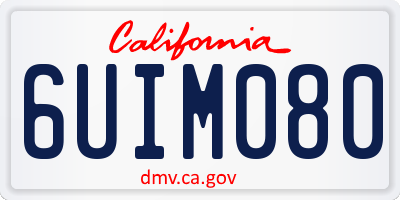 CA license plate 6UIM080