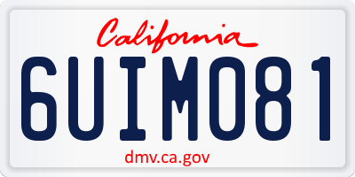 CA license plate 6UIM081