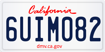 CA license plate 6UIM082
