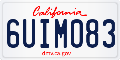 CA license plate 6UIM083