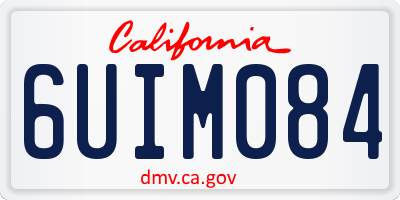 CA license plate 6UIM084