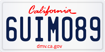 CA license plate 6UIM089